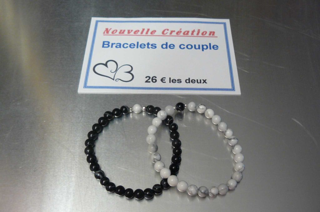 Bracelets des amoureux en pierres fines